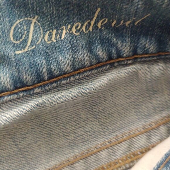 VINTAGE Y2K Guess Premium Daredevil low-rise bootcut jeans size 27 - Picture 7 of 16